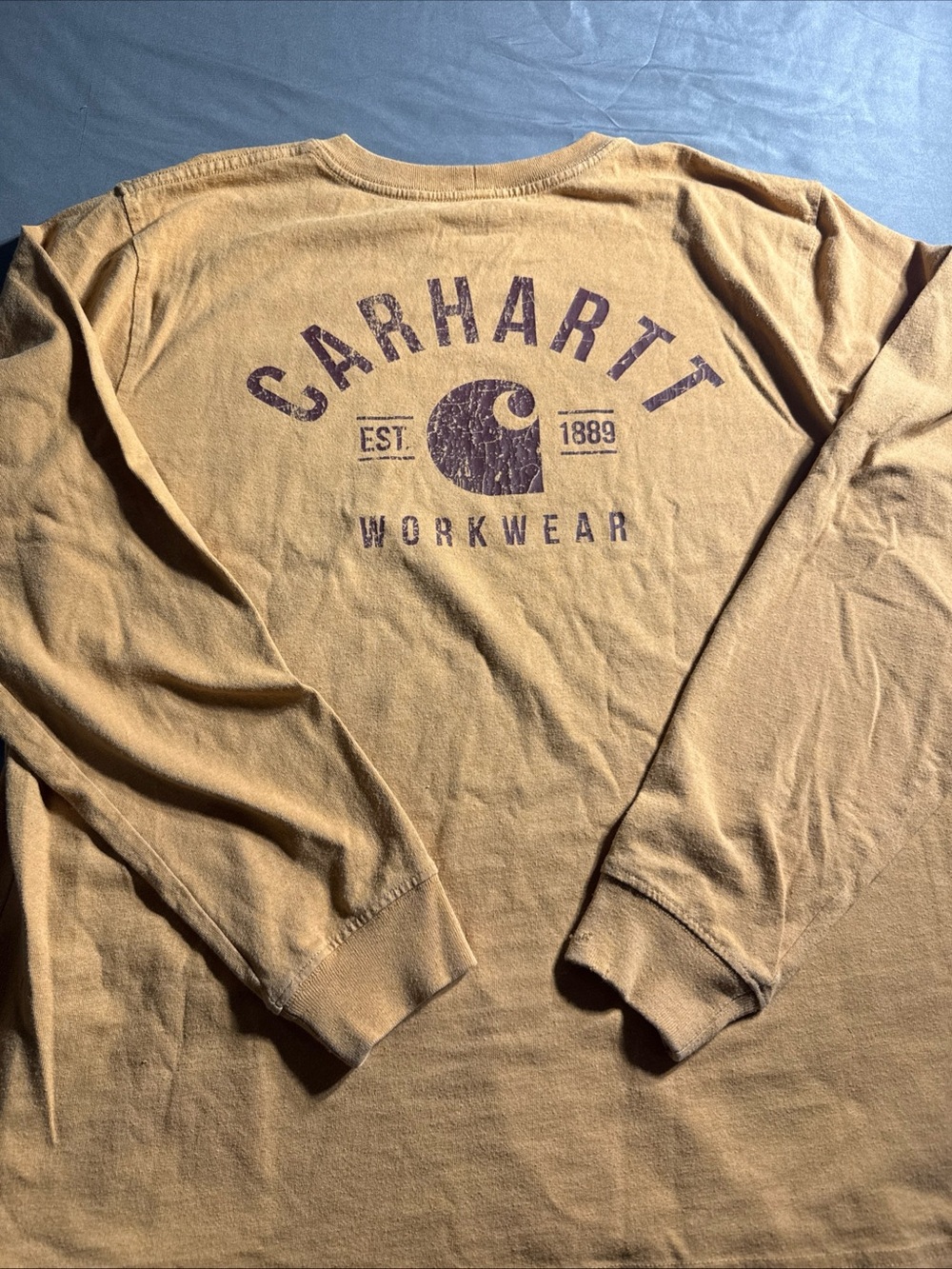 Carhartt Long Sleeve Workwear Tee in Carhartt Brown with Logo